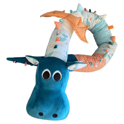 gaston-le-dragon-doudou-pour-bébé-tete-bleu-theme-ocean-doudou-2m