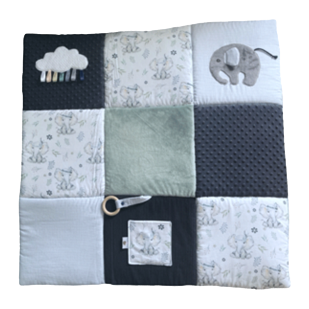 Tapis d'éveil sensoriel - Éléphant Marine