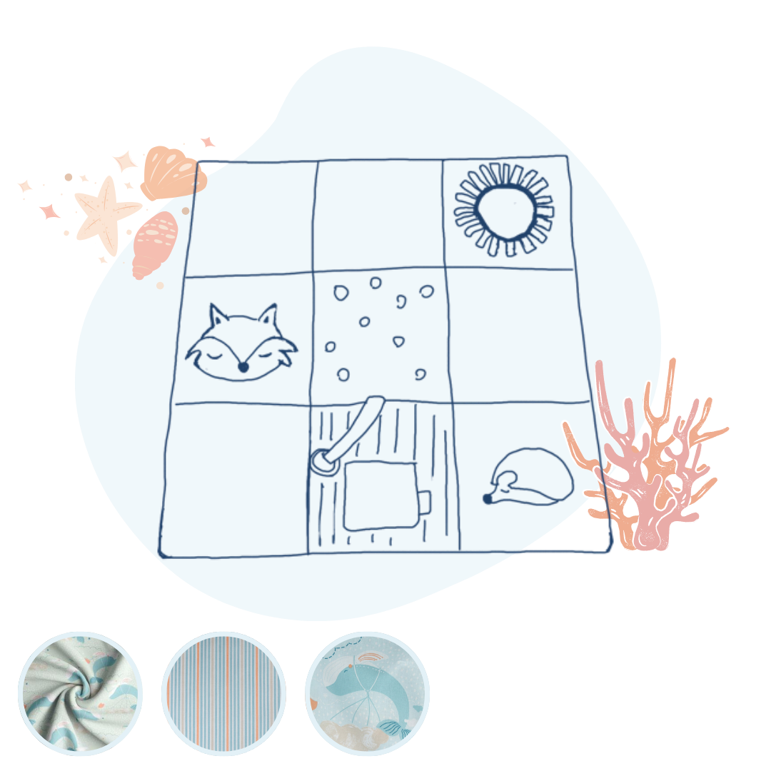 Tapis d'éveil sensoriel Océan personnalisable