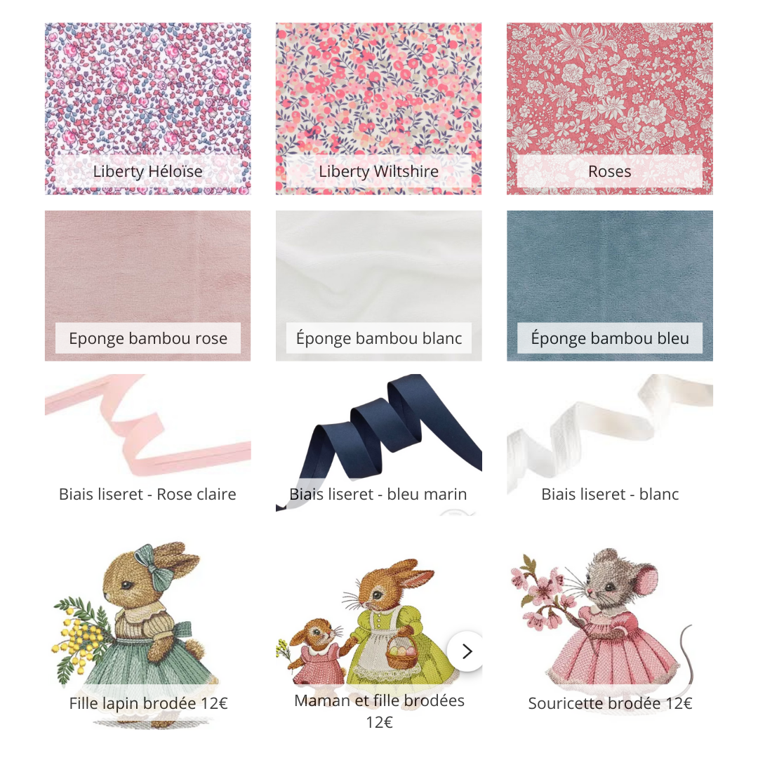 Bavoir personnalisable liberty col Claudine – Image 3