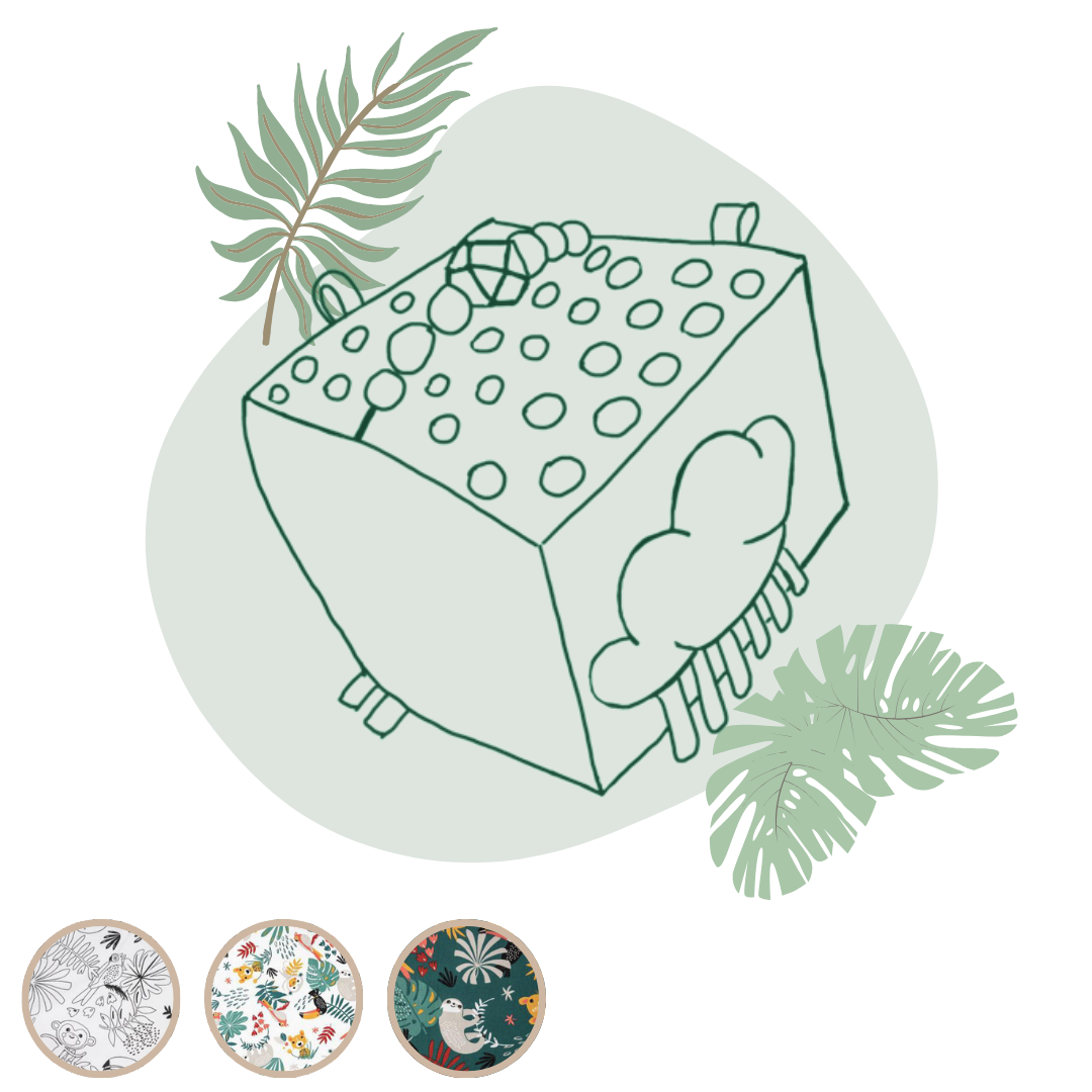 Cube d'activités sensorielles Jungle personnalisable