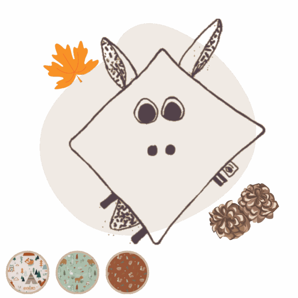 Doudou plat bébé Forêt personnalisable