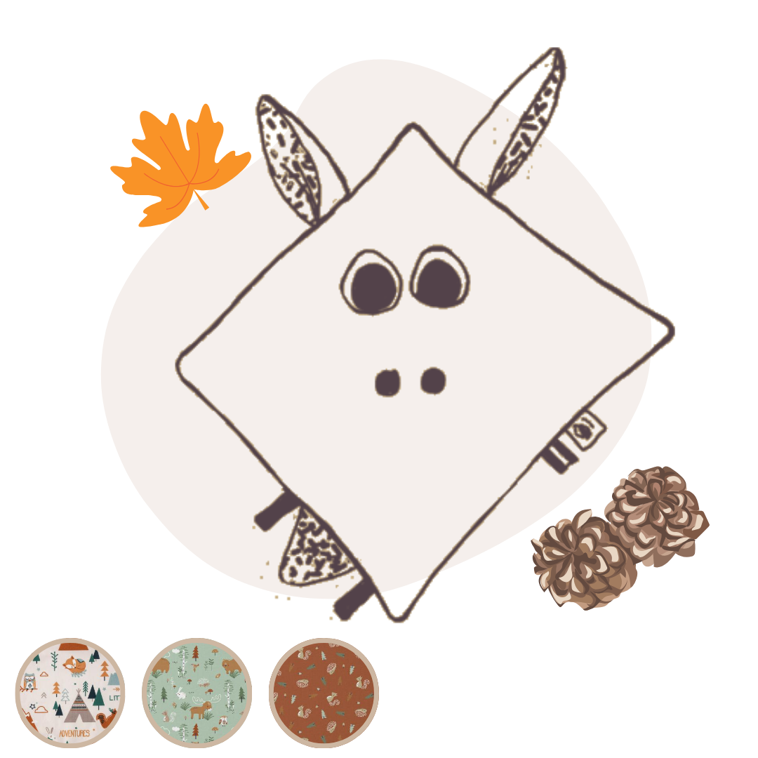 Doudou plat bébé Forêt personnalisable