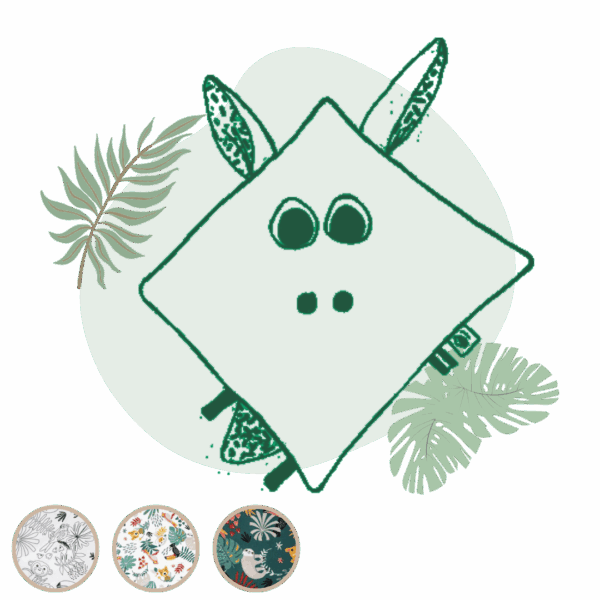 Doudou plat bébé Jungle personnalisable