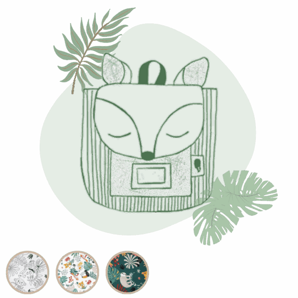 Cartable enfant jungle personnalisable