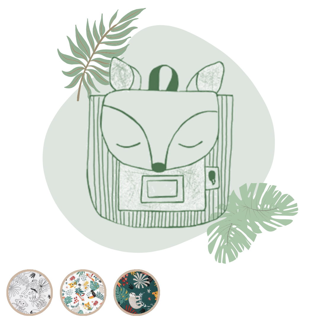 Cartable enfant jungle personnalisable