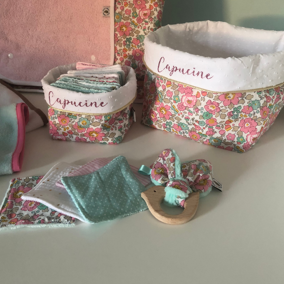 Panier et lingettes liberty personnalisable – Image 6