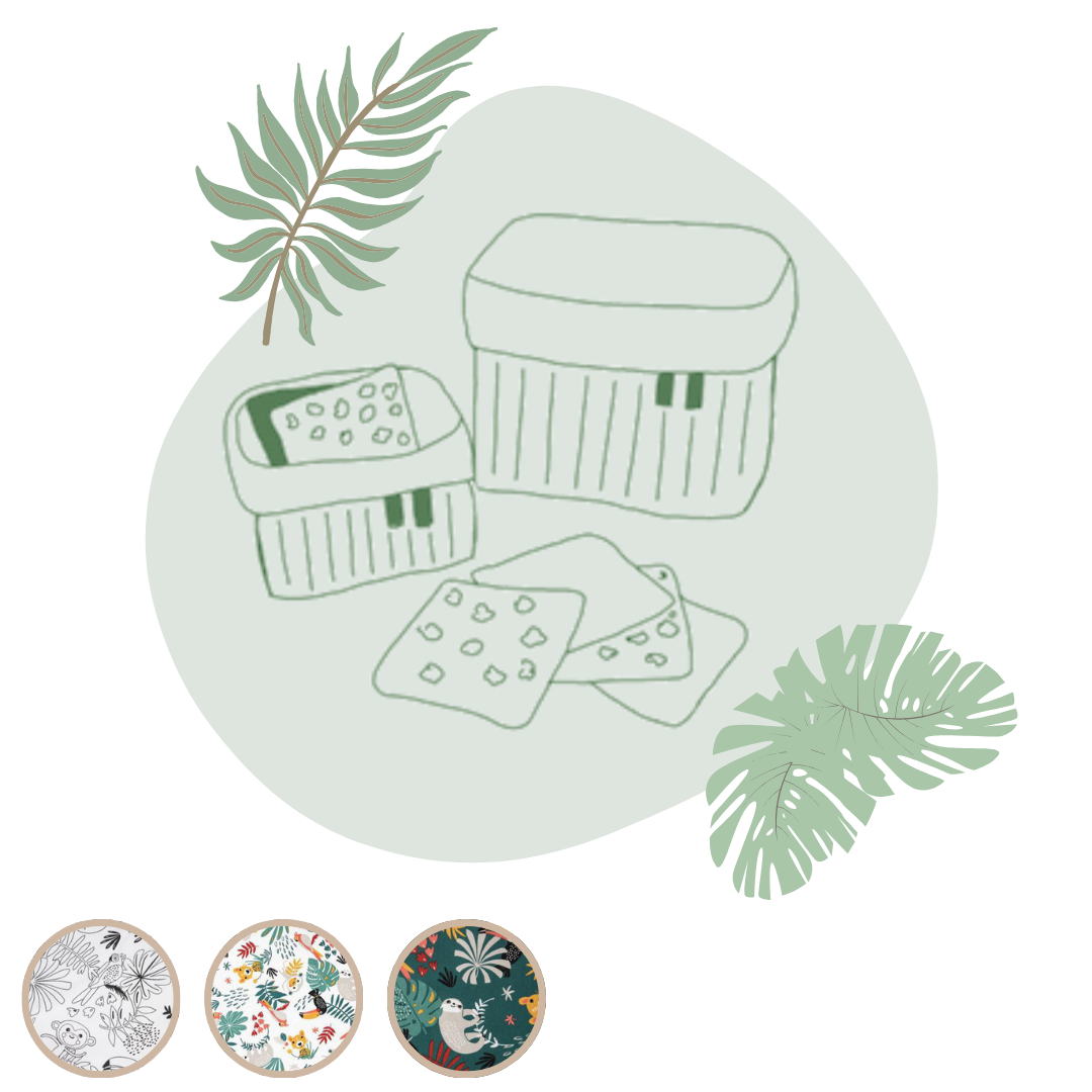 Panier et lingettes jungle personnalisable