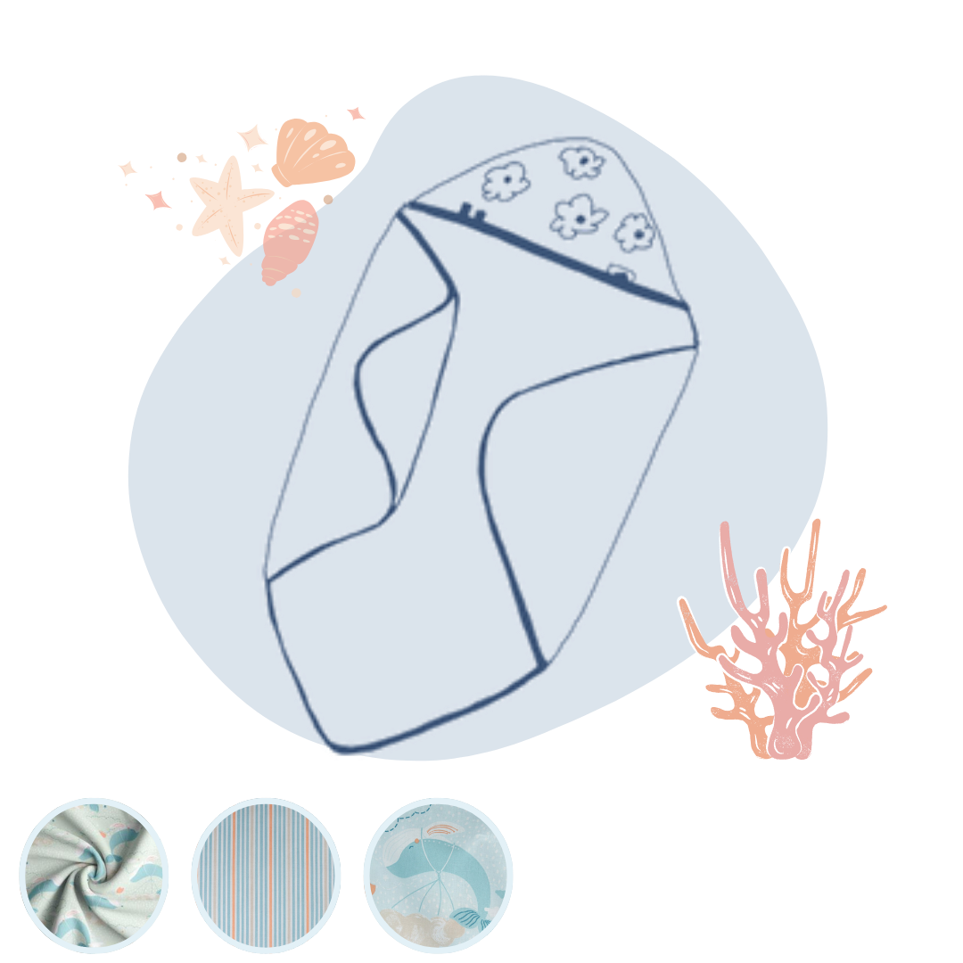 Sortie de bain bébé Océan personnalisable